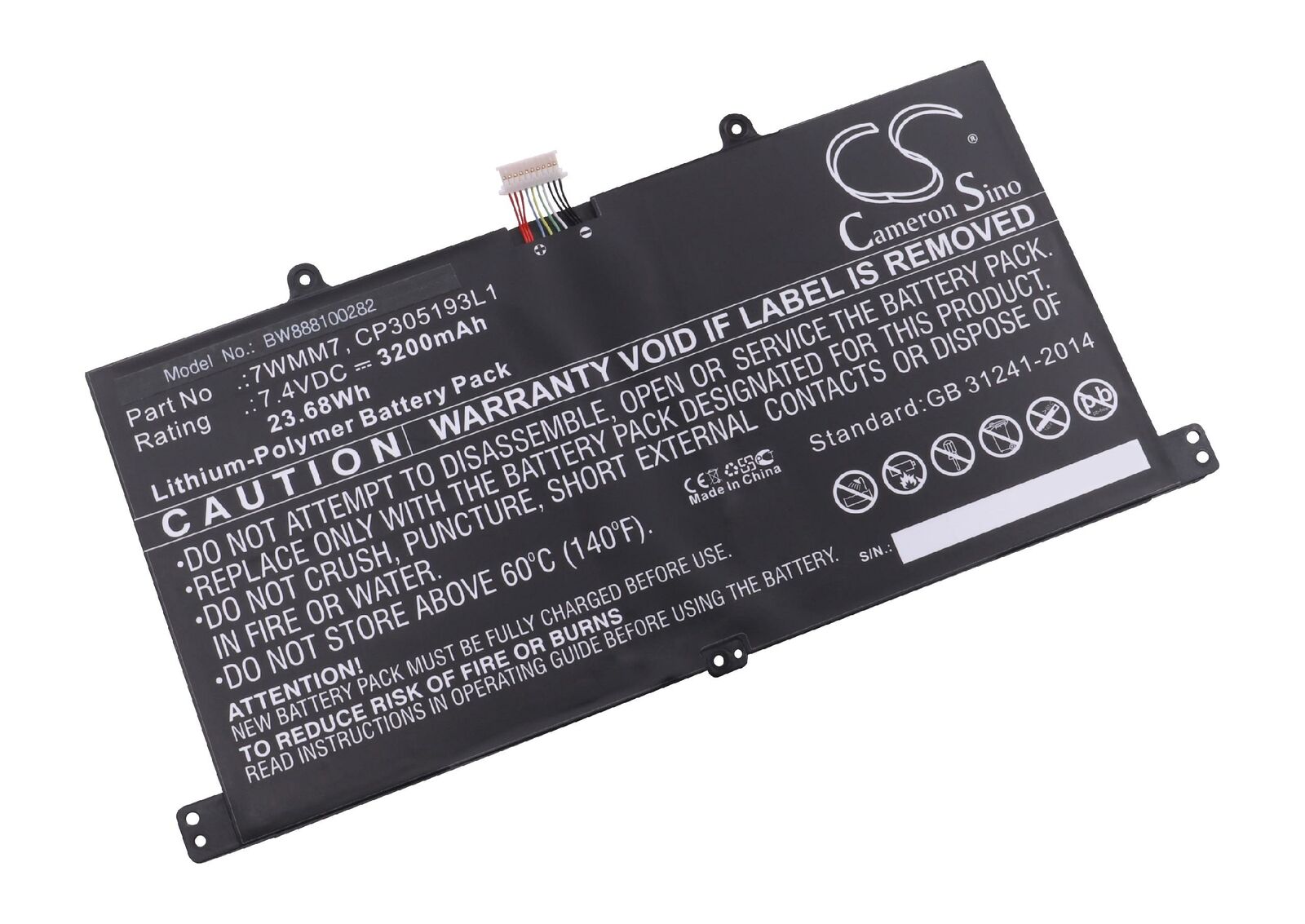 μπαταρία για 7WMM7 03MNY7 Dell Venue 11 Pro Keyboard D1R74 CFC6C K12A001 συμβιβάσιμος - Πατήστε στην εικόνα για να κλείσει