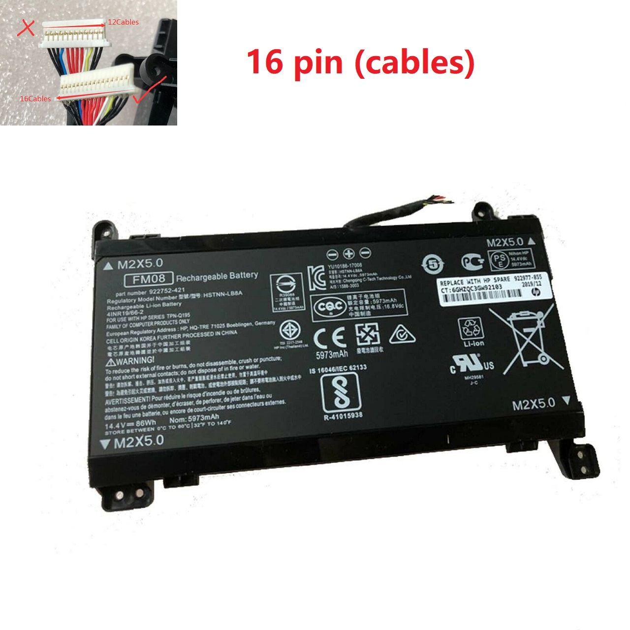 μπαταρία για Hp Omen 17-AN005NV 17-an109ng 17-AN038NF συμβιβάσιμος