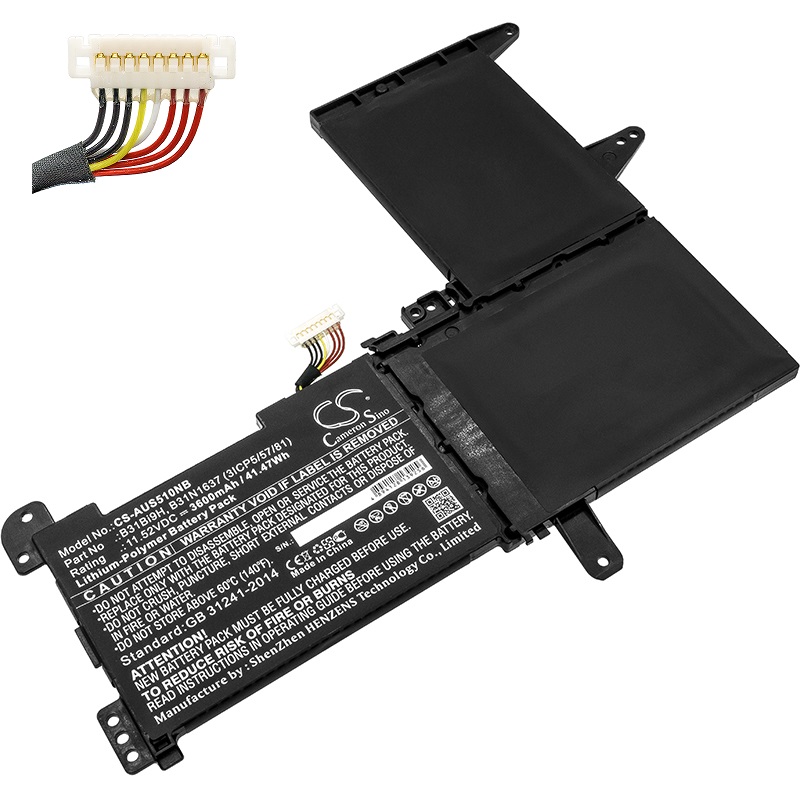 μπαταρία για ASUS S510UQ X510UR-3B X510UN-1A X510UA-1A C31N1637 συμβιβάσιμος - Πατήστε στην εικόνα για να κλείσει