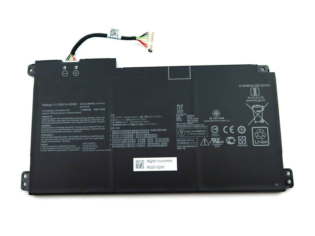μπαταρία για Asus VivoBook Go 14 15 F414MA R522MA E410KA-EK037WS E410KA-EK00 377TS 37TS 10MA-BV1312WS E510MA-EJ614 B31N1912 C31N1912 συμβιβάσιμος