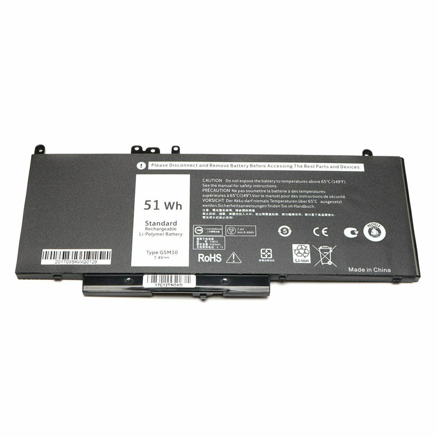 μπαταρία για G5M10 Dell Latitude E5550 E5450 Notebook 15.6" συμβιβάσιμος - Πατήστε στην εικόνα για να κλείσει