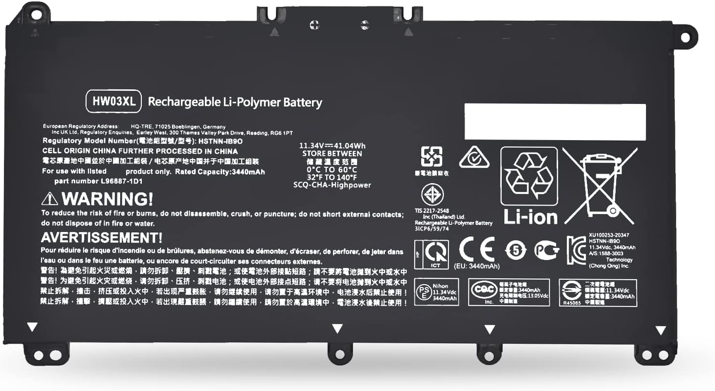 μπαταρία για HW03XL L97300-005 L96887-421 HP Pavilion 15-EG 15-EH 17-CN 17-CP 17-CN0XXX 17-CN002 3DX 17 -CN0053CL συμβιβάσιμος