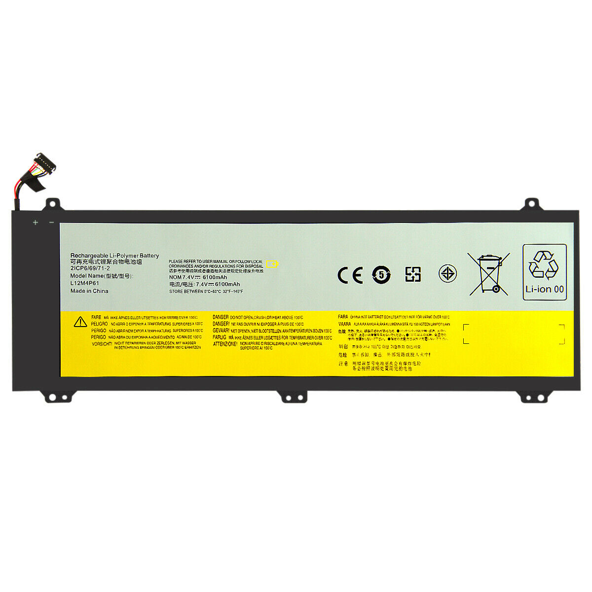 μπαταρία για LENOVO 121500161 121500162 L12L4P61 L12M4P61 6100mAh συμβιβάσιμος