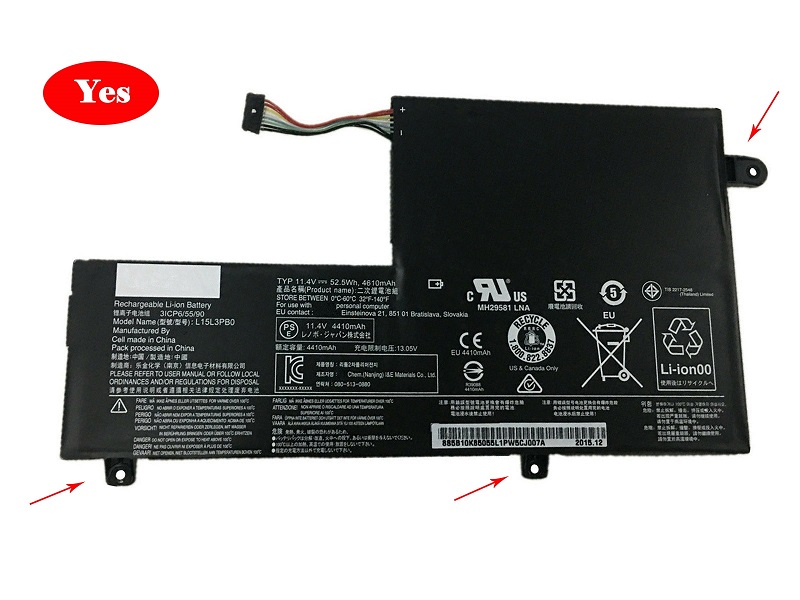 μπαταρία για Lenovo 5B10K85055,L15L3PB0 Flex 4 1470, Flex 4 1480 συμβιβάσιμος - Πατήστε στην εικόνα για να κλείσει