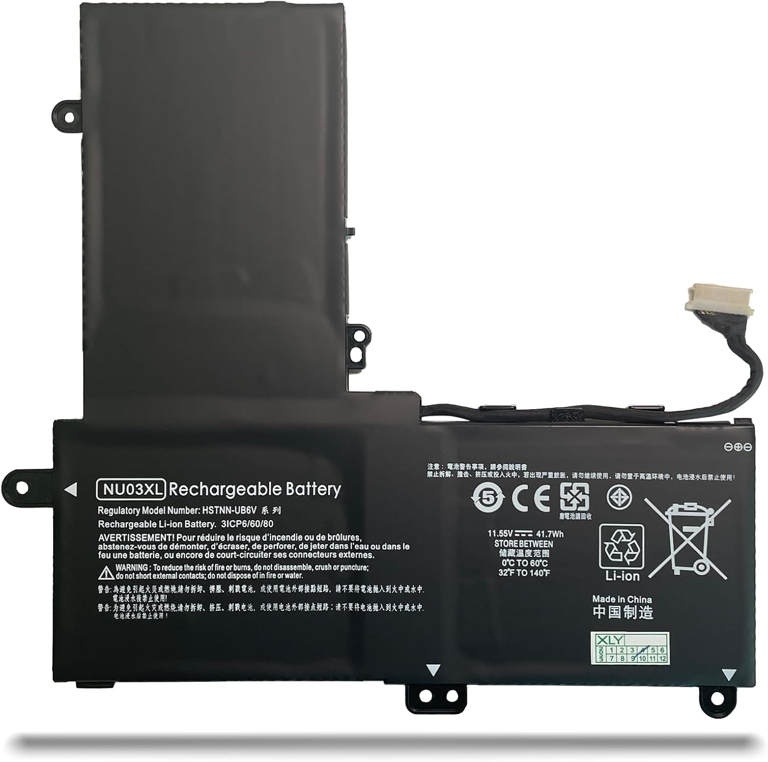 μπαταρία για NU03XL HP 843536-541 844201-850 844201-855 HSTNN-UB6V TPN-C128 TPN-W11 συμβιβάσιμος