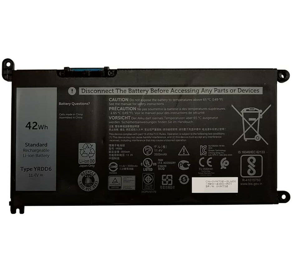 μπαταρία για YRDD6 Dell Inspiron 3793 5493 5585 5590 5594 5598 Vostro 3491 5481 συμβιβάσιμος - Πατήστε στην εικόνα για να κλείσει